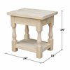 International Concepts Rectangle Tuscan End Table, 24 in W X 18 in L X 24 in H, Wood, Unfinished OT-17E